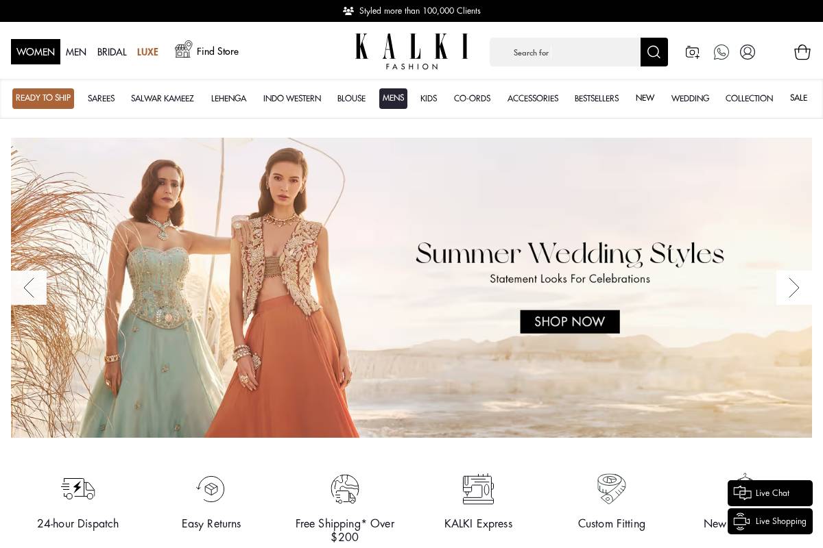 global.kalkifashion.com homepage screenshot