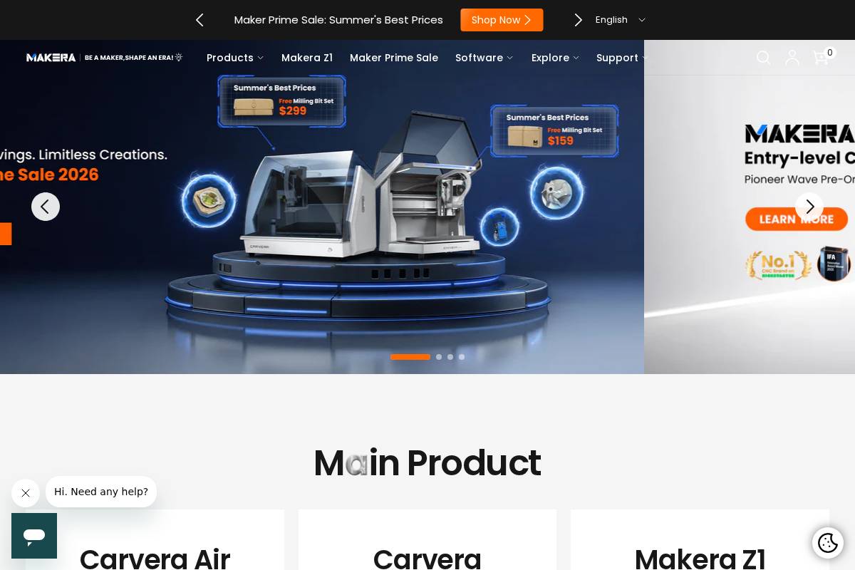 global.makera.com homepage screenshot