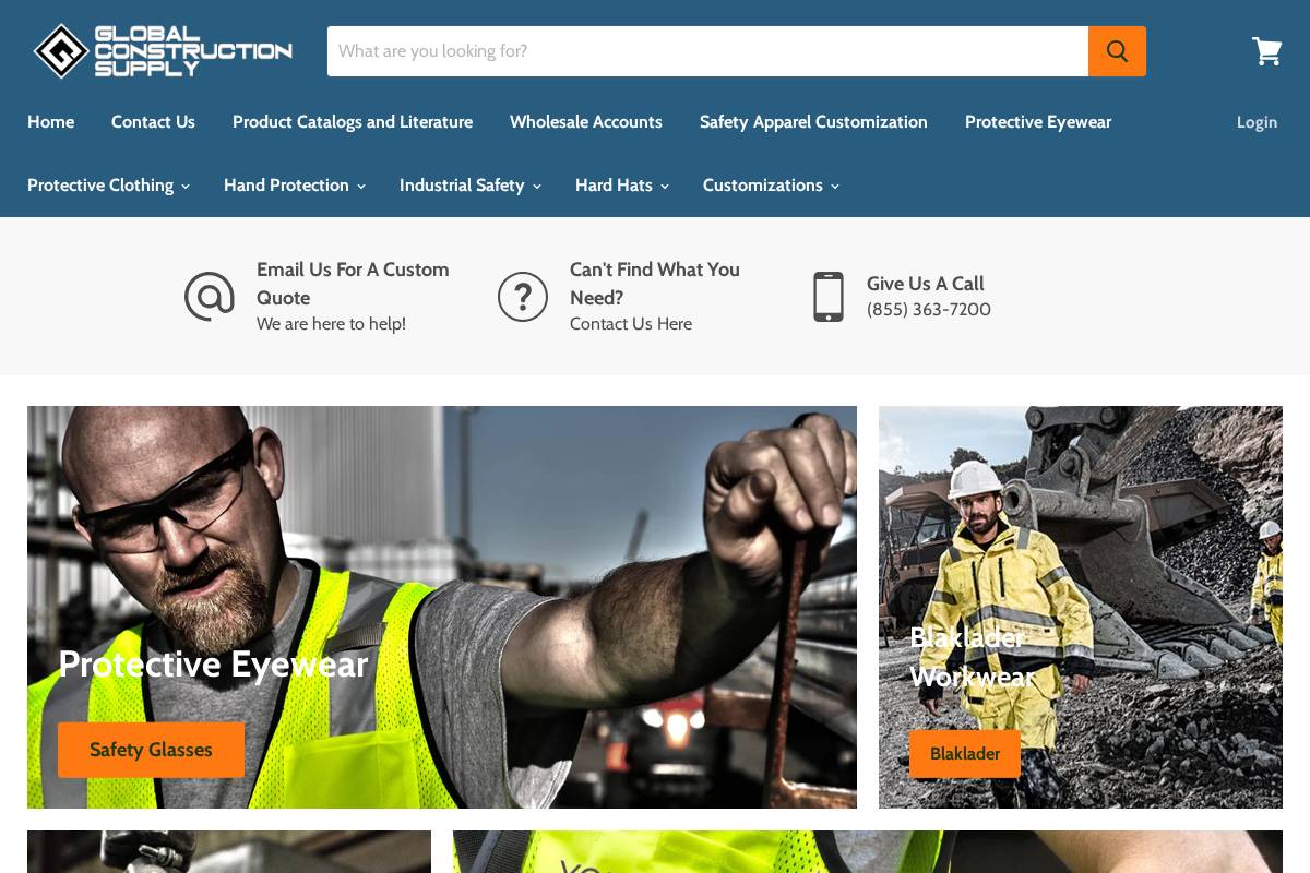 globalconstructionsupply.net homepage screenshot