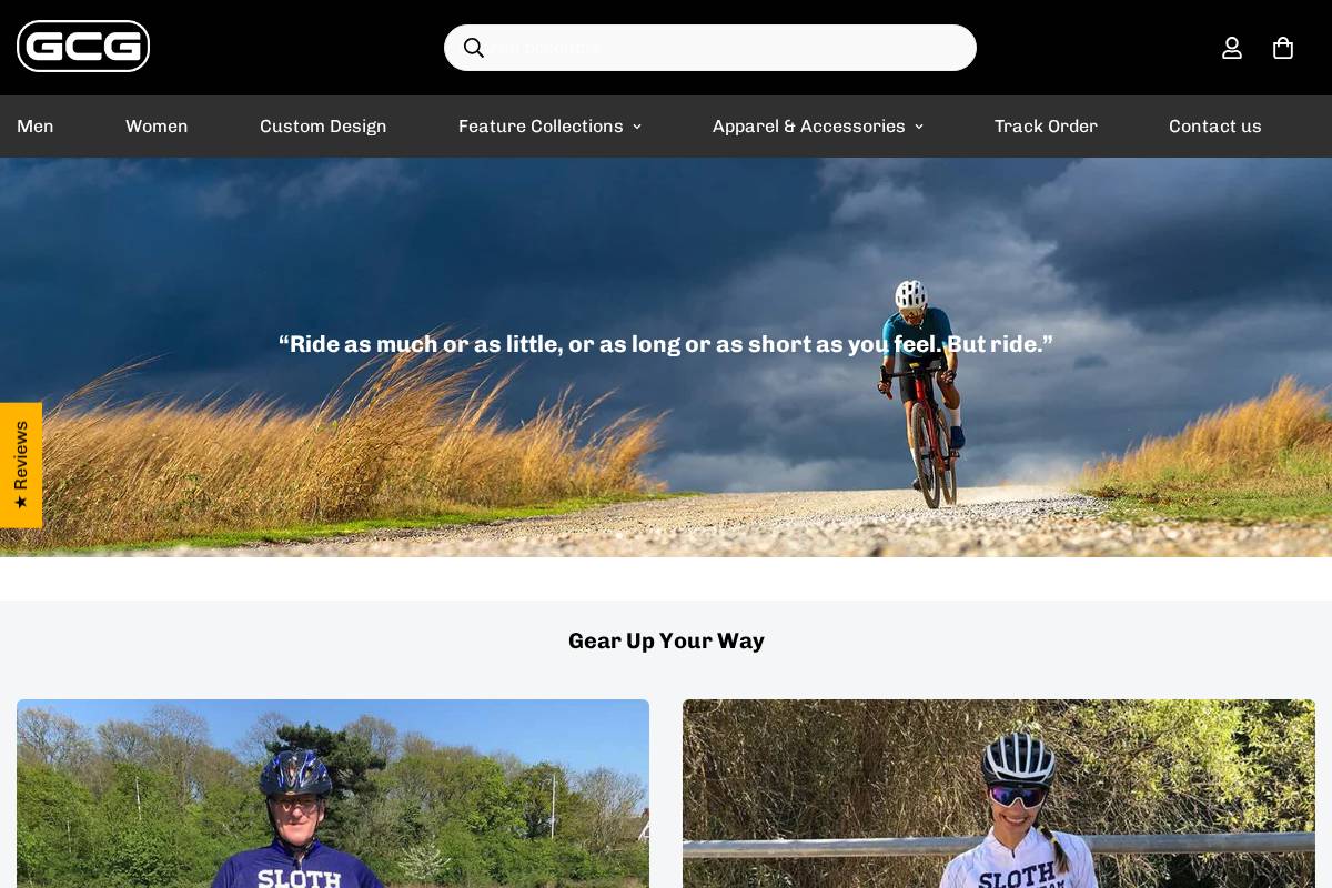 Global Cycling Gear homepage screenshot