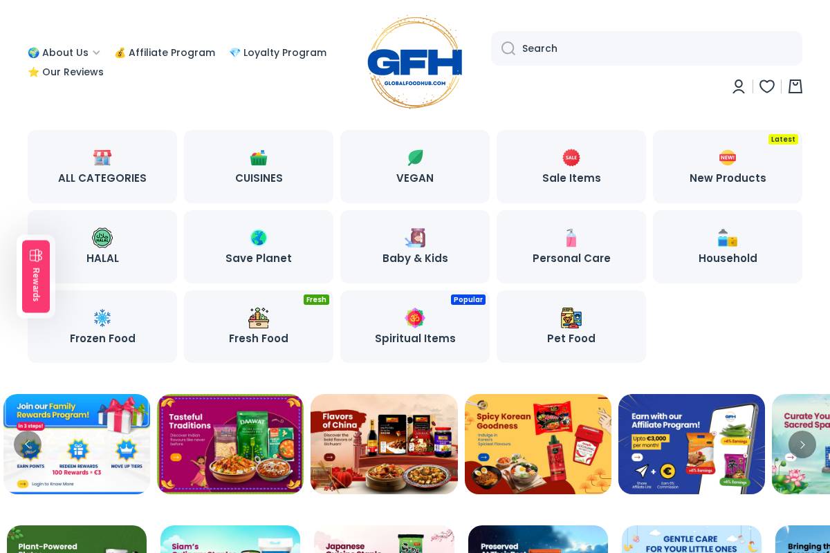GlobalFoodHub homepage screenshot