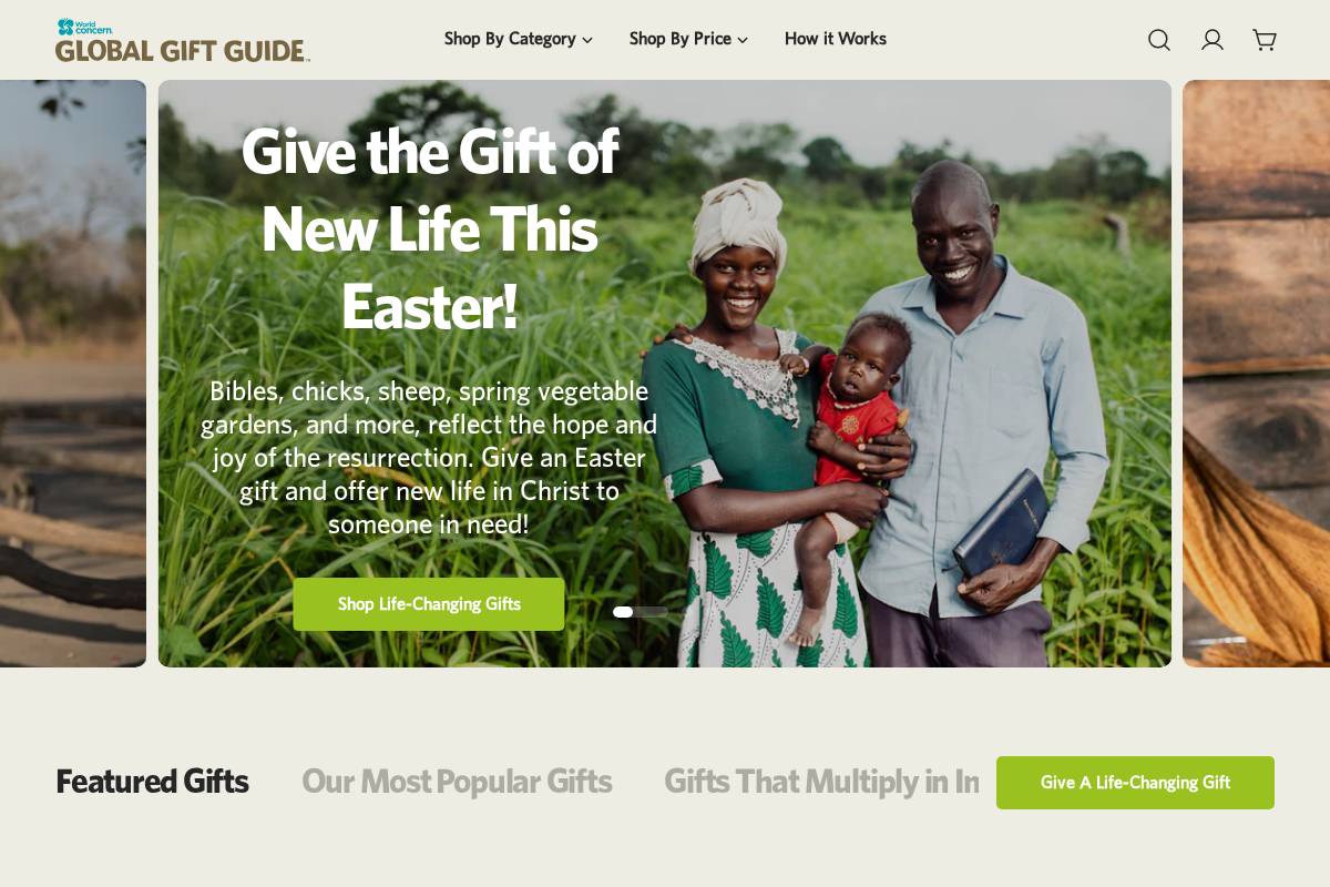 globalgiftguide.org homepage screenshot