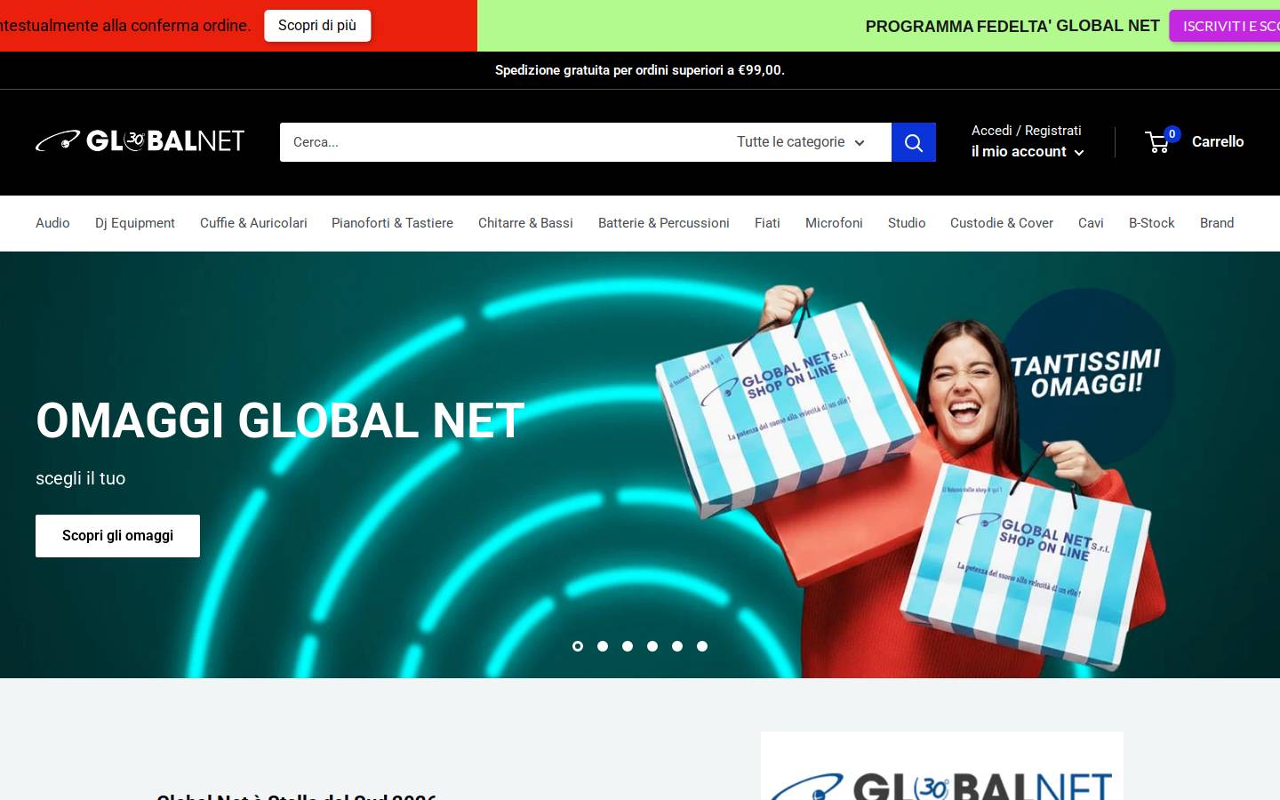 Globalnetshop homepage screenshot