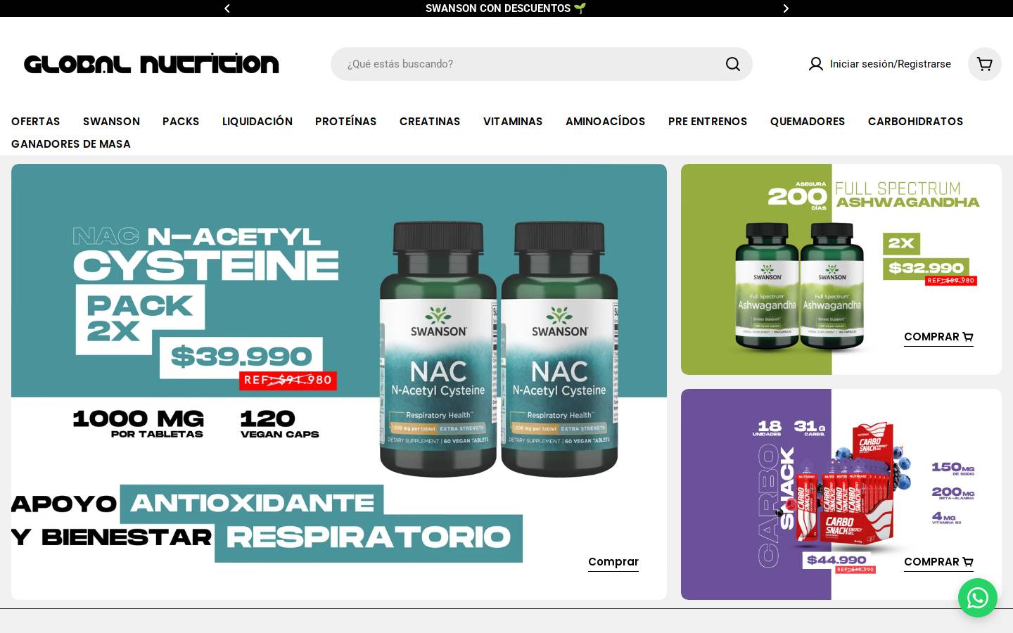globalnutrition.cl homepage screenshot