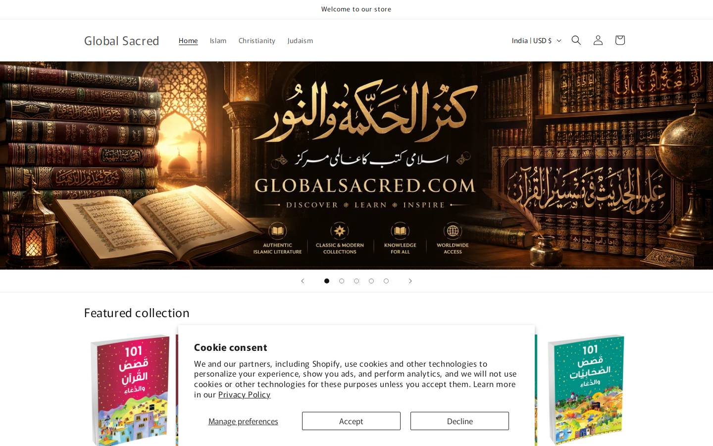 globalsacred.com homepage screenshot