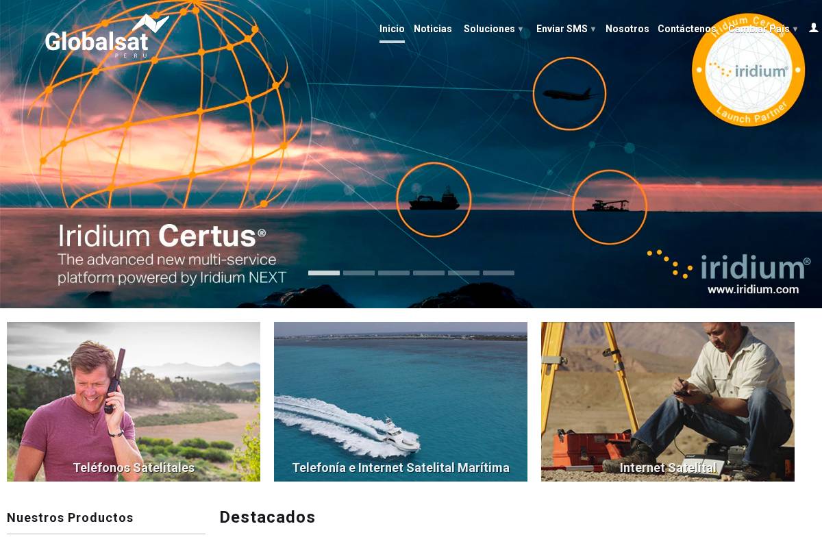 globalsat.com.pe homepage screenshot