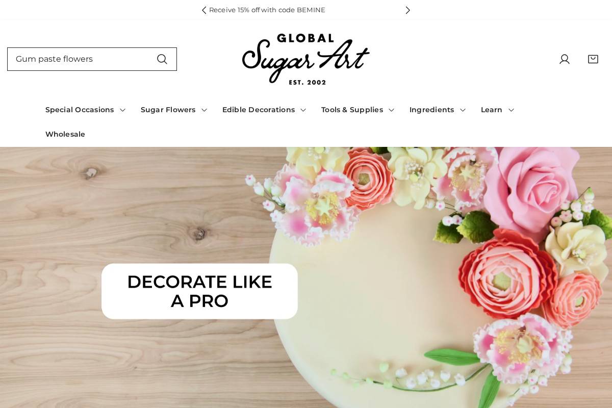 Global Sugar Art homepage screenshot