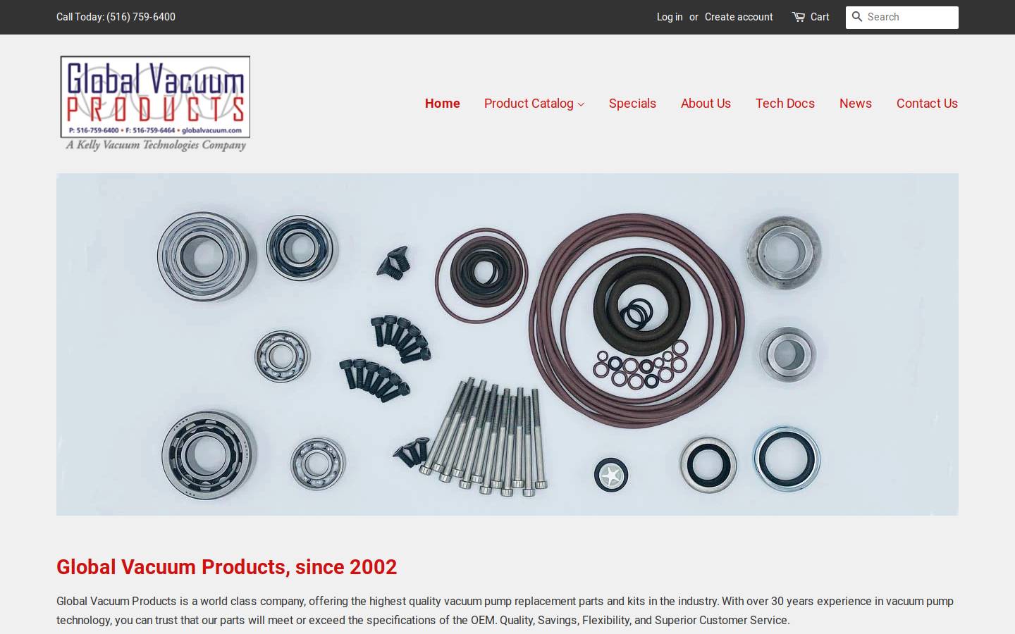 globalvacuum.com homepage screenshot