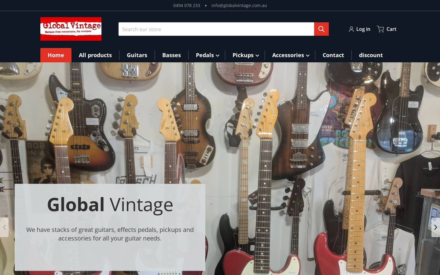 globalvintage.com.au homepage screenshot