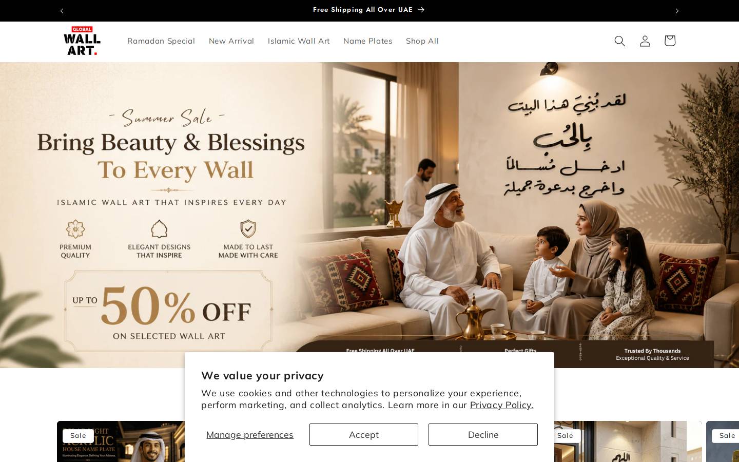 globalwallart.com homepage screenshot