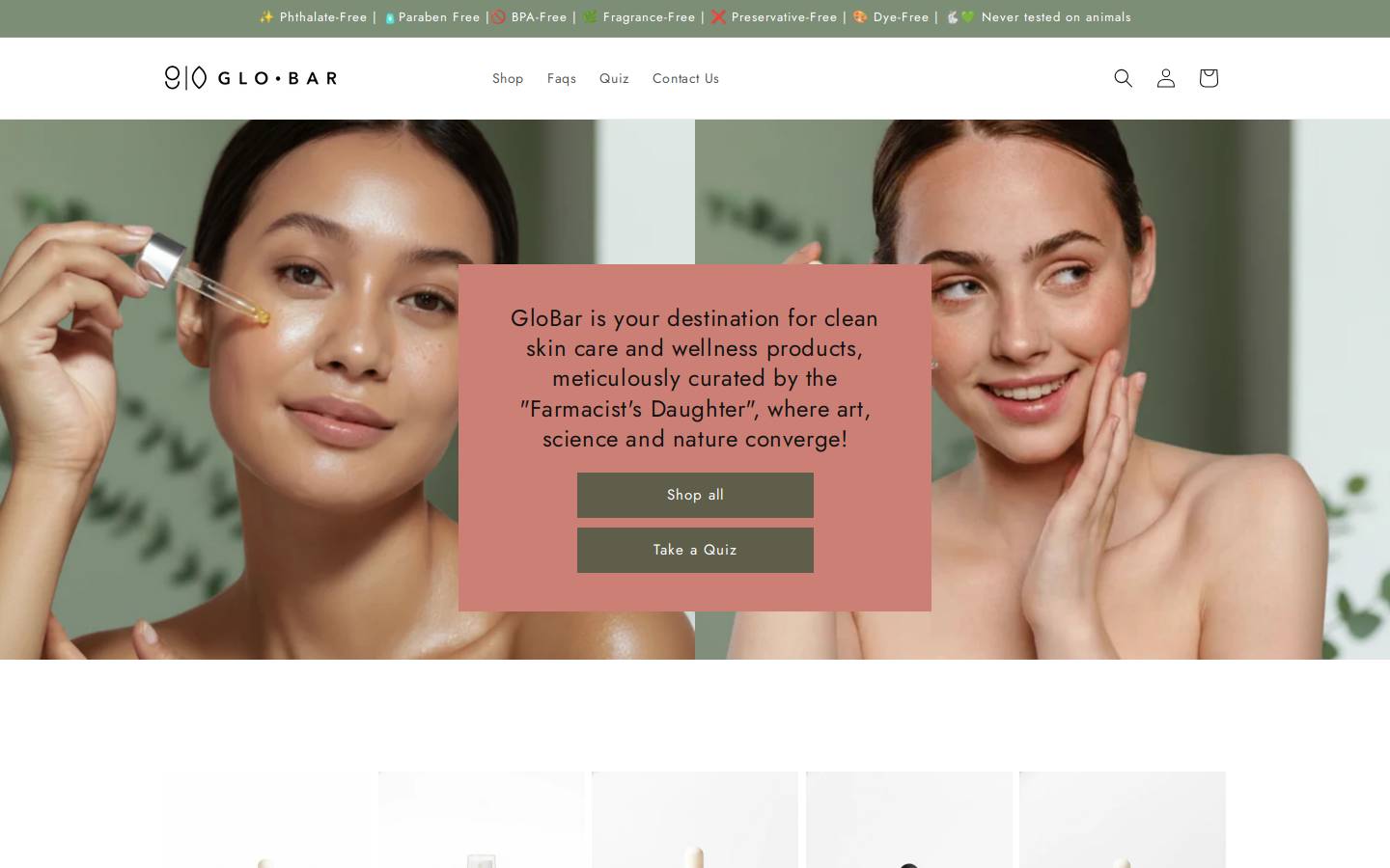 globarskincare.com homepage screenshot
