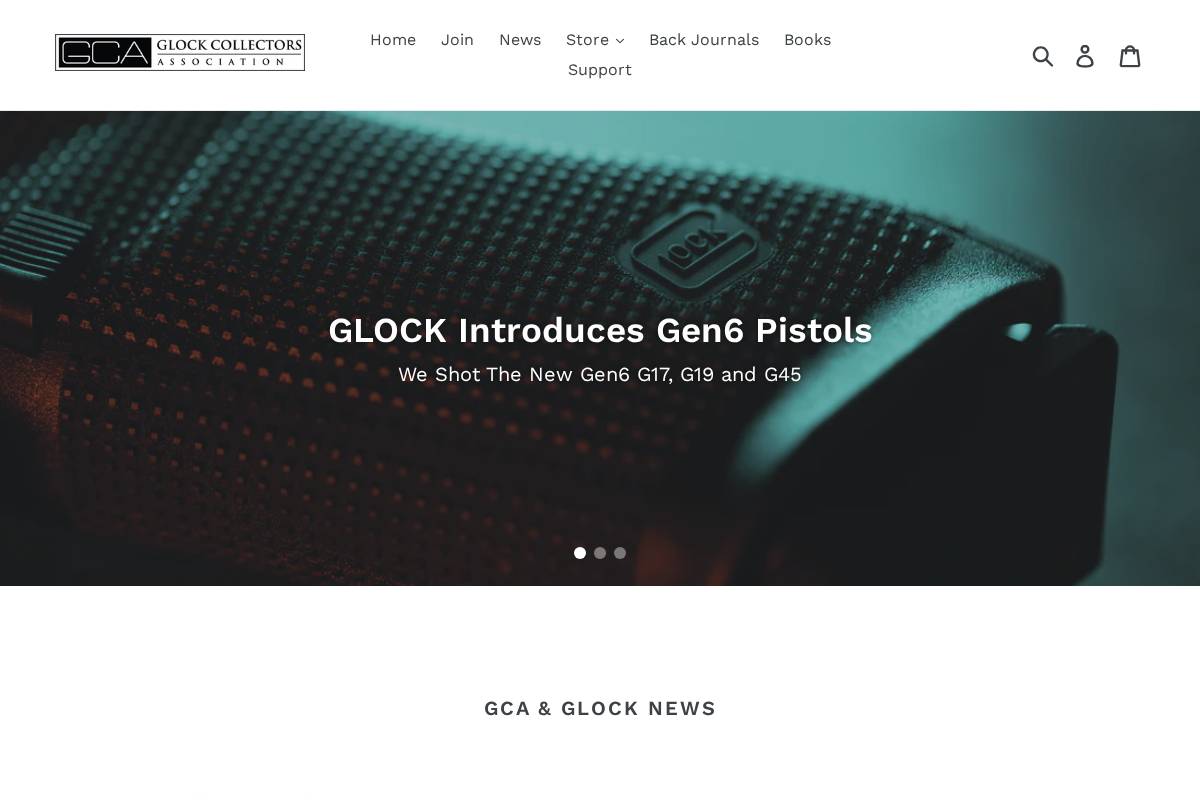 glockcollectorsassociation.org homepage screenshot
