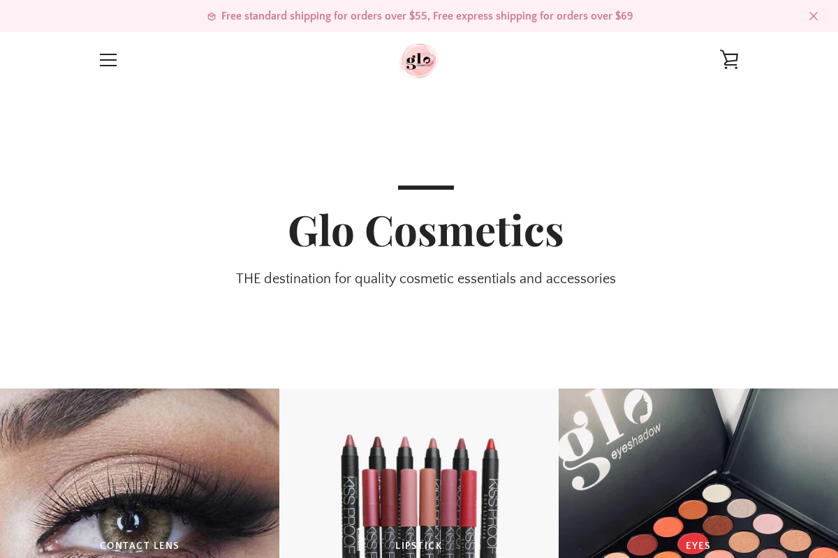 glocosmetics.com.au homepage screenshot