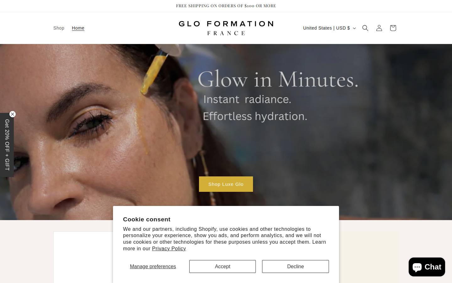gloformation.com homepage screenshot