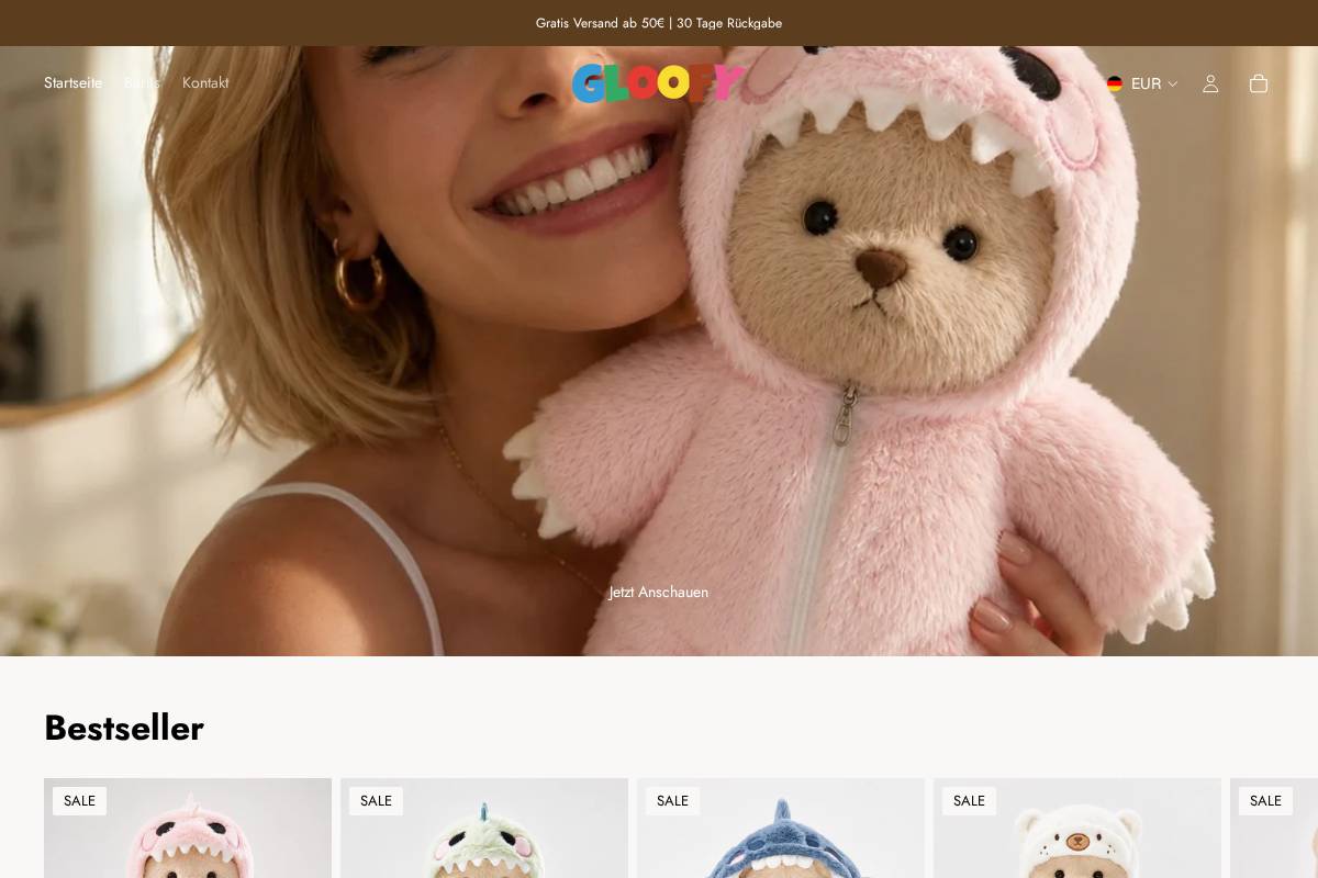 gloofy.de homepage screenshot