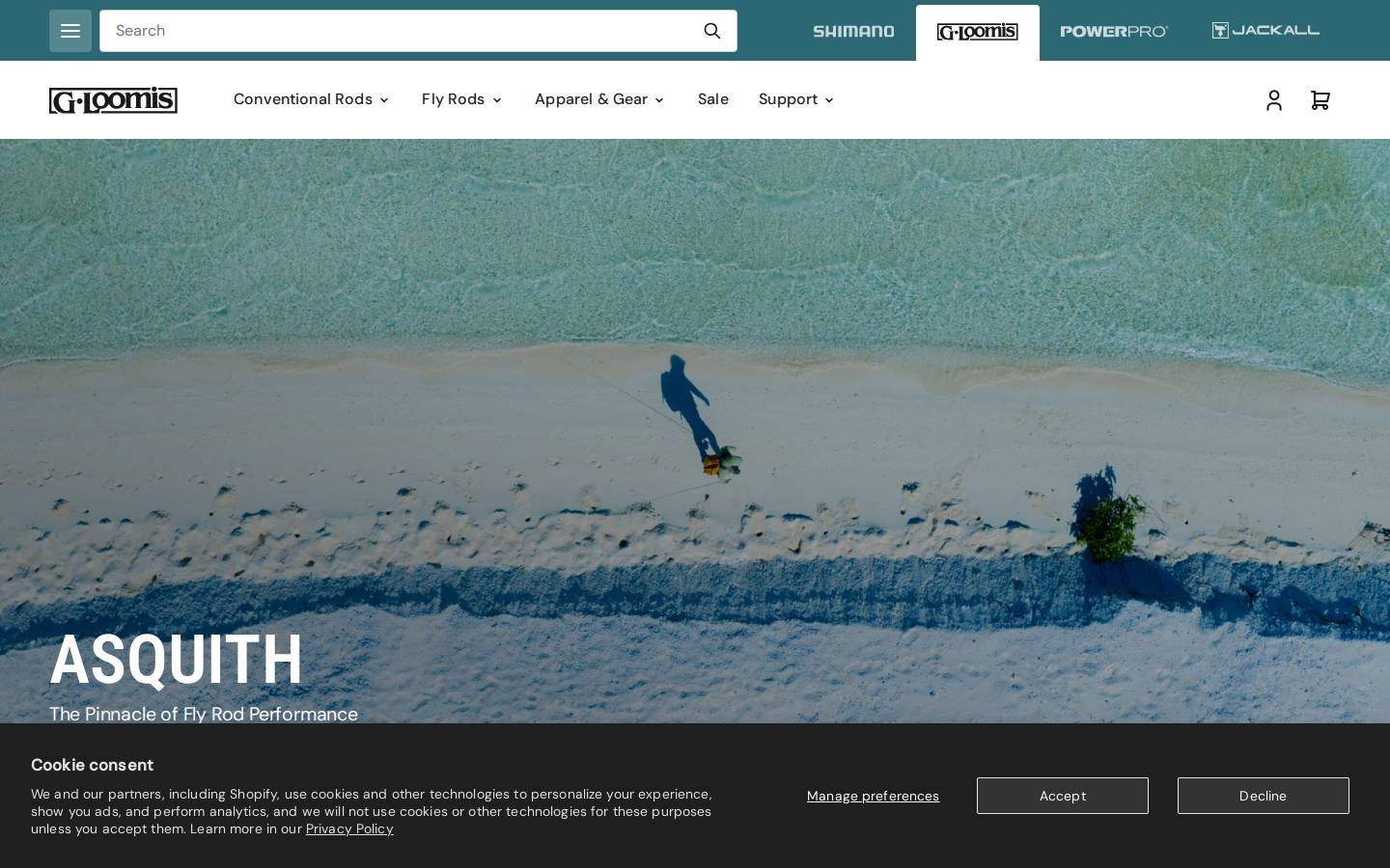 G·Loomis homepage screenshot
