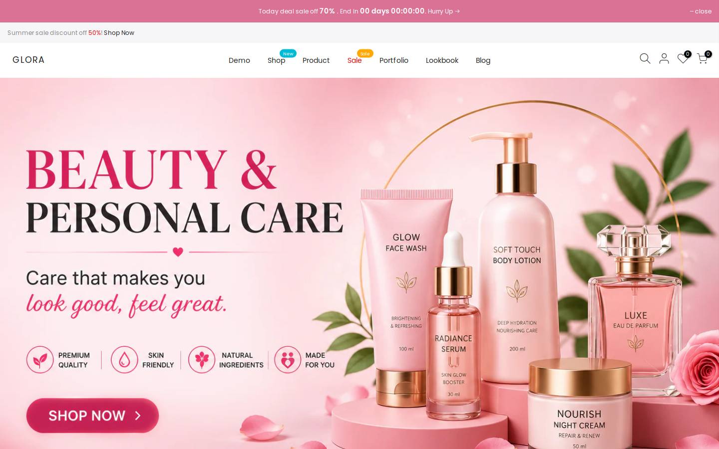 glora.store homepage screenshot