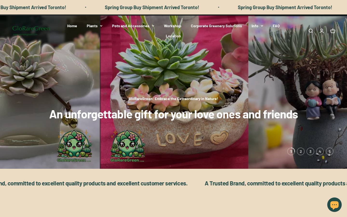 Gloraregreen homepage screenshot