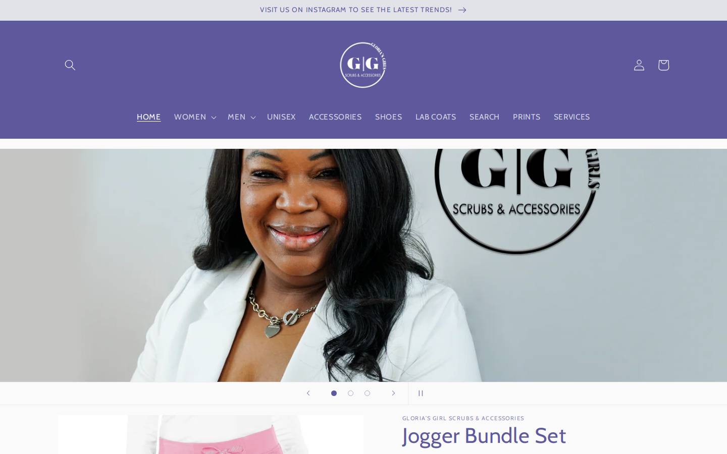 gloriasgirlscrubs.com homepage screenshot