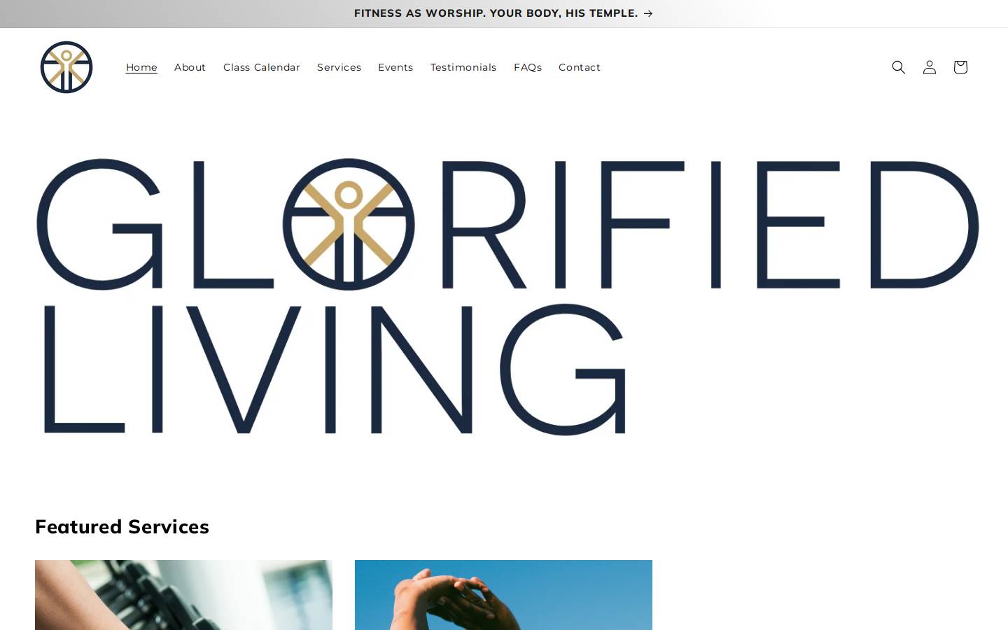 glorifiedliving.com homepage screenshot