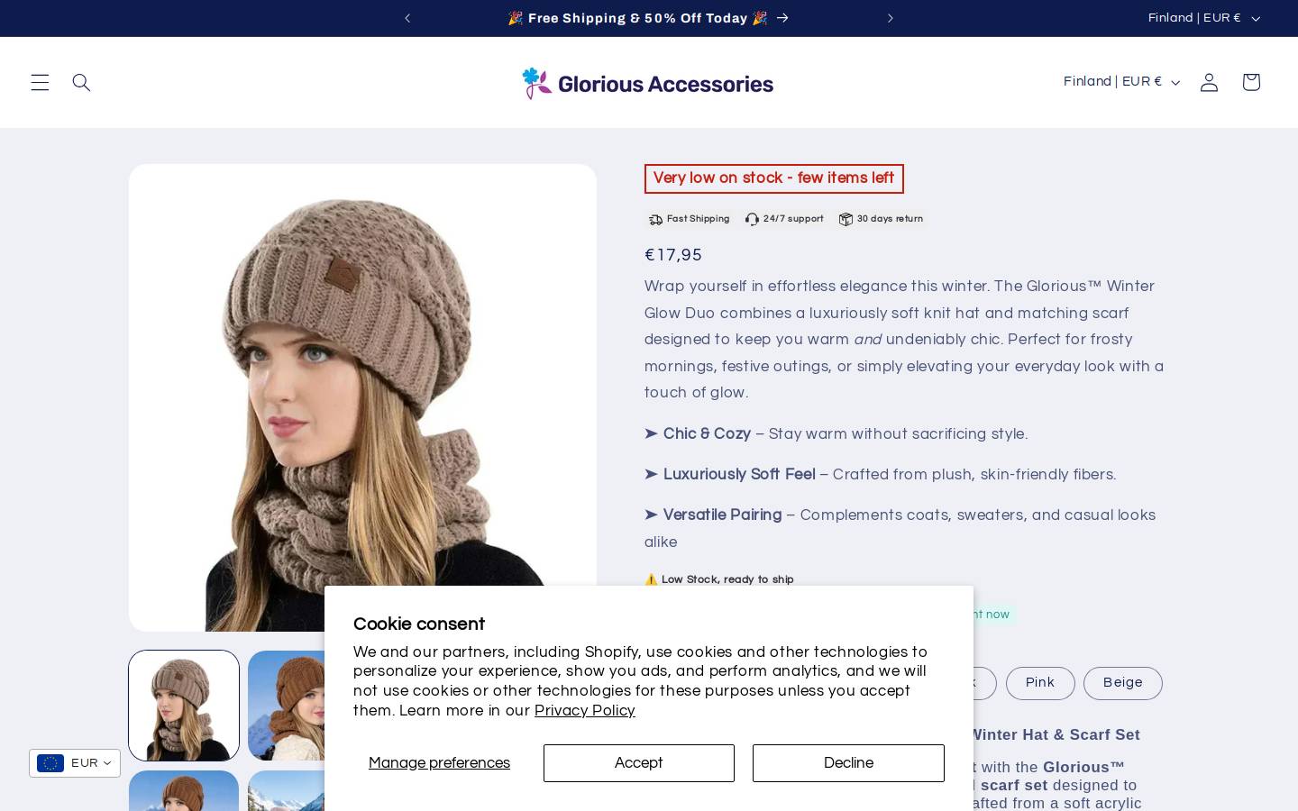 gloriousaccessories.com homepage screenshot