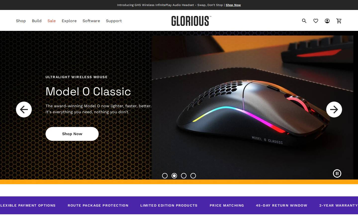 gloriousgaming.com homepage screenshot