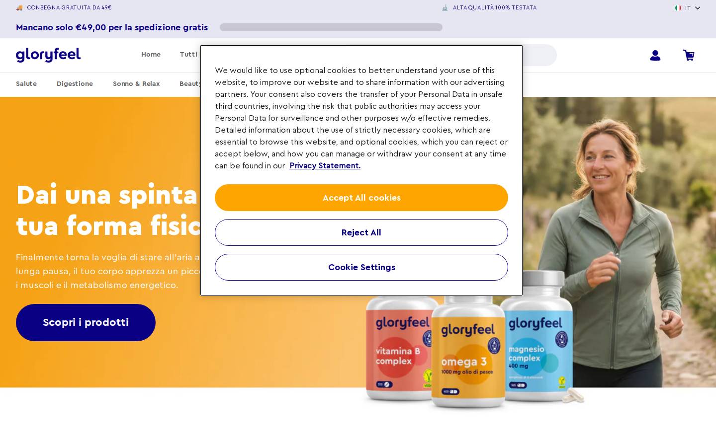 gloryfeel homepage screenshot