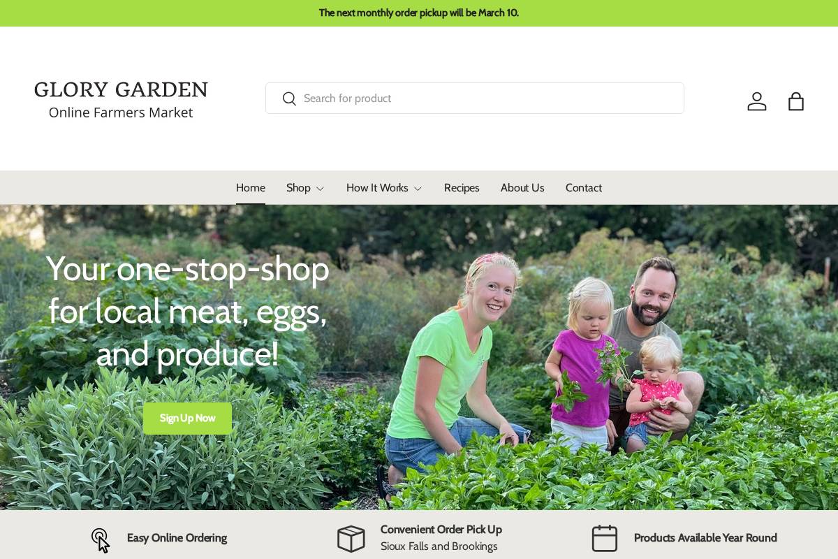 glorygarden.org homepage screenshot