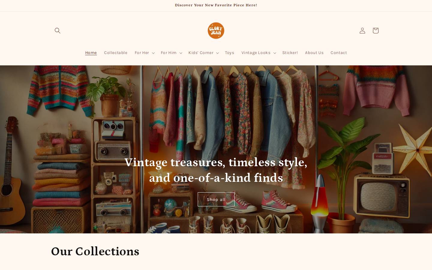 gloryjean.com homepage screenshot