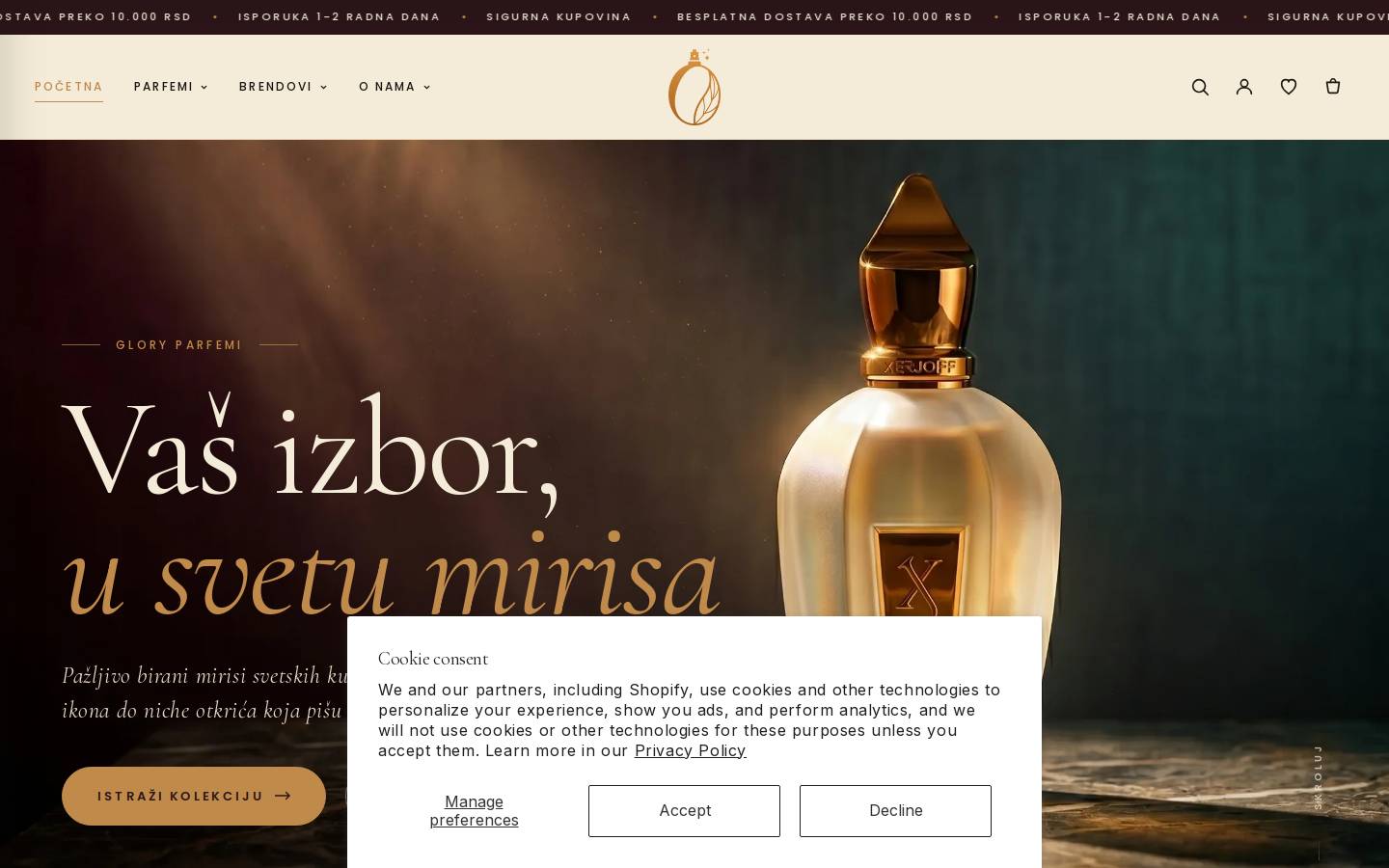 gloryparfemi.com homepage screenshot