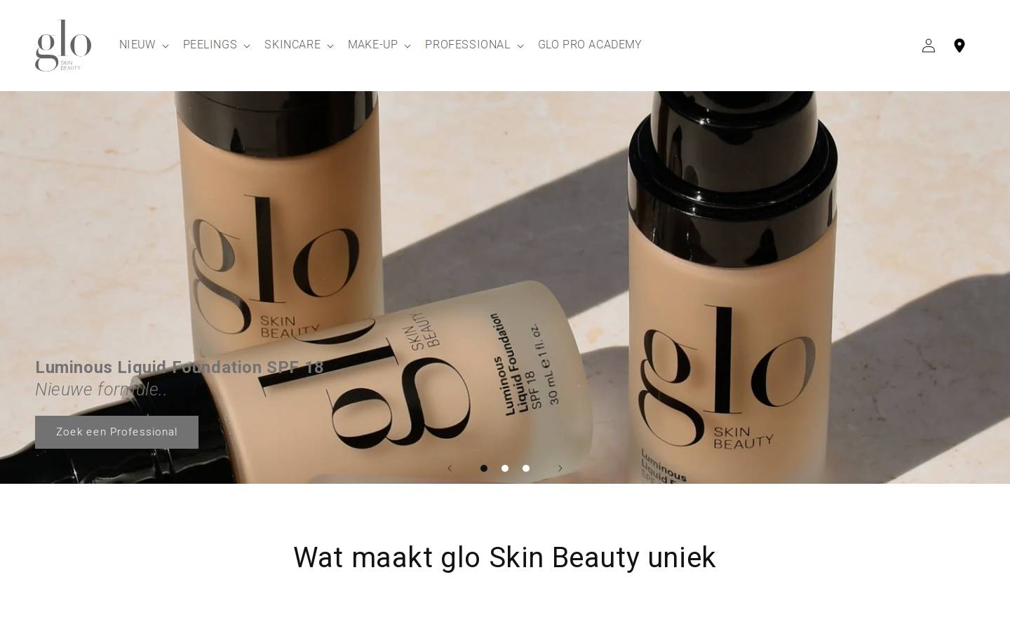 Glo Skin Beauty homepage screenshot