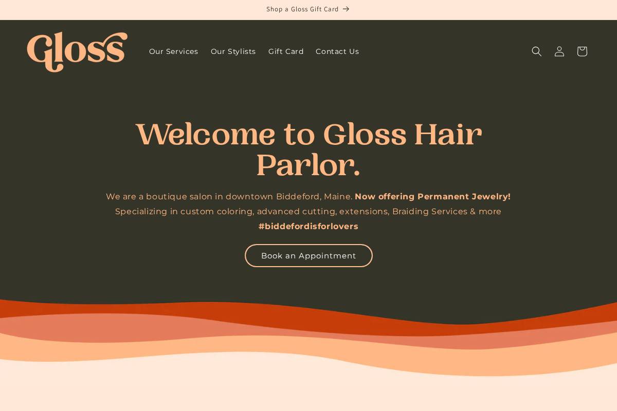 glossmaine.com homepage screenshot