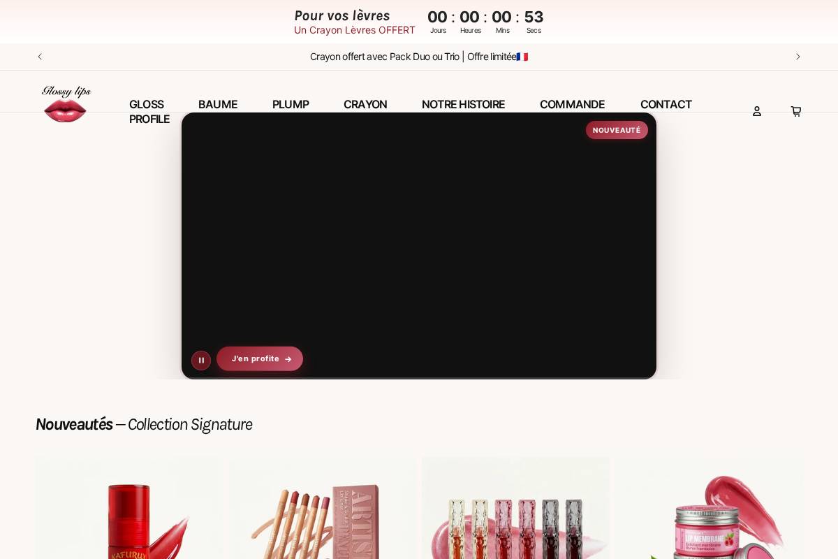 glossylips.online homepage screenshot