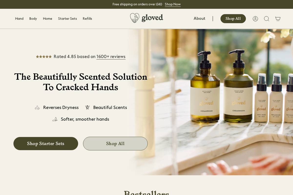 gloved homepage screenshot