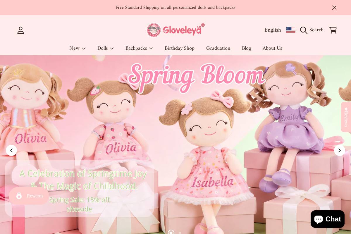 Gloveleya homepage screenshot
