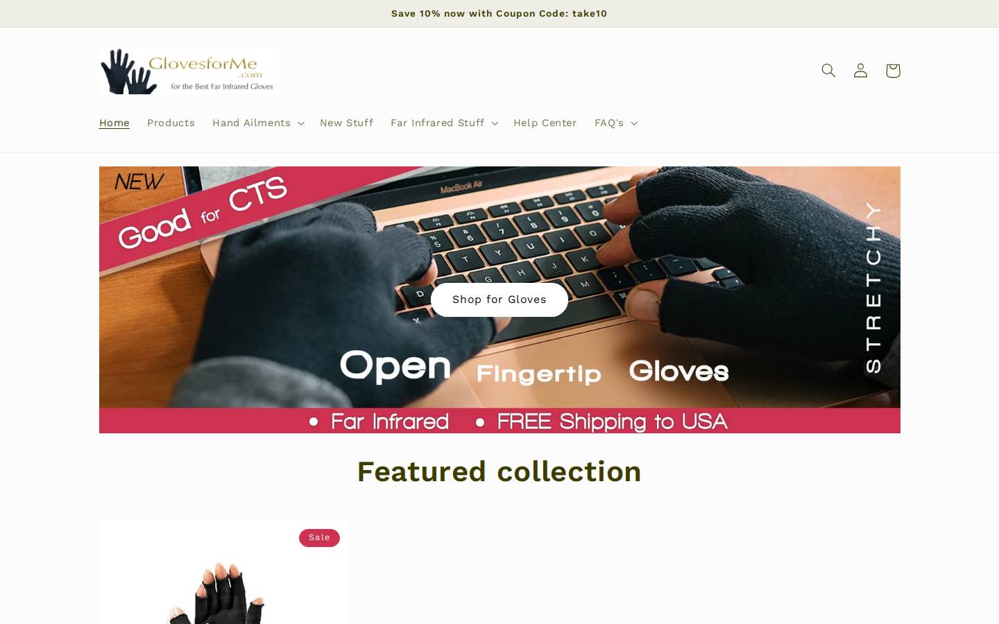 glovesforme.com homepage screenshot