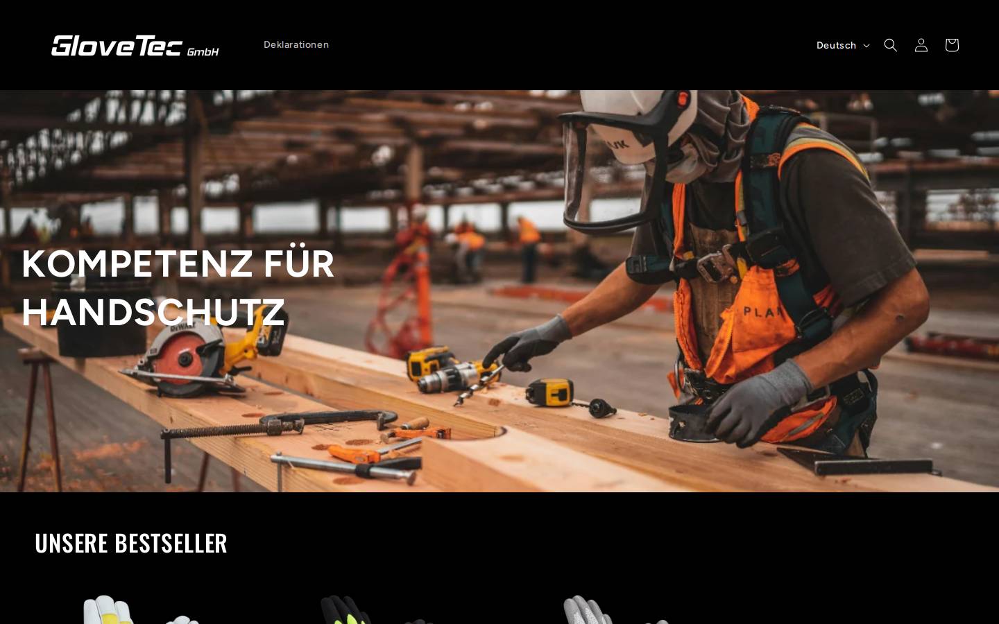 glovetec.ch homepage screenshot