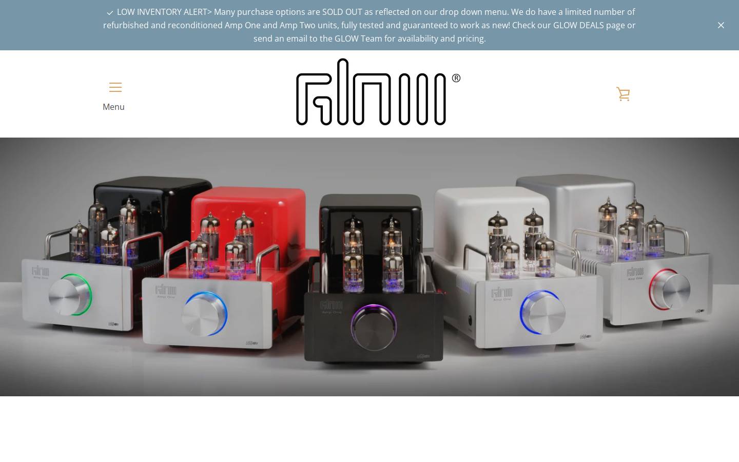 glow-audio.com homepage screenshot
