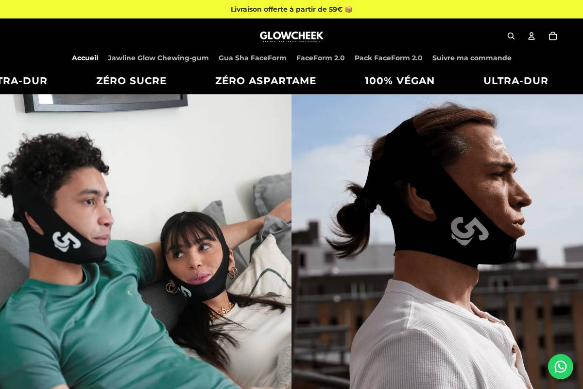 Glow Cheek homepage screenshot
