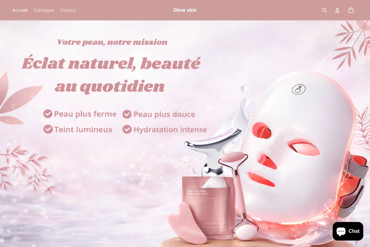 glow-skyn.com homepage screenshot