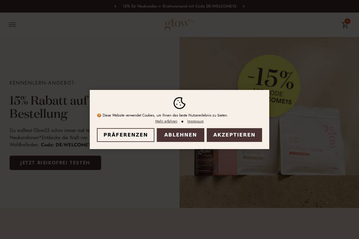 glow25.de homepage screenshot