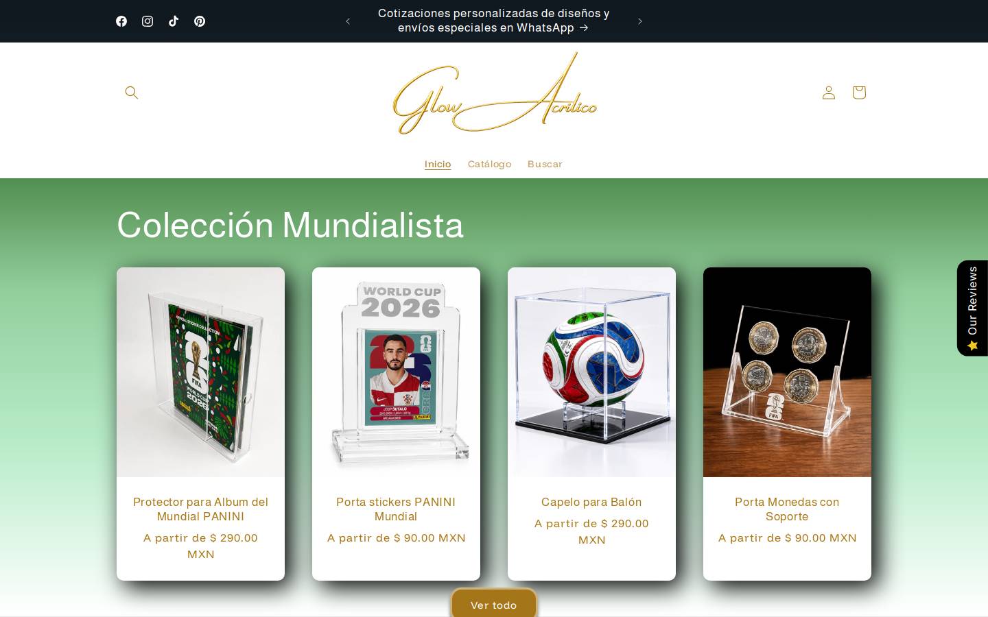 glowacrilico.com.mx homepage screenshot