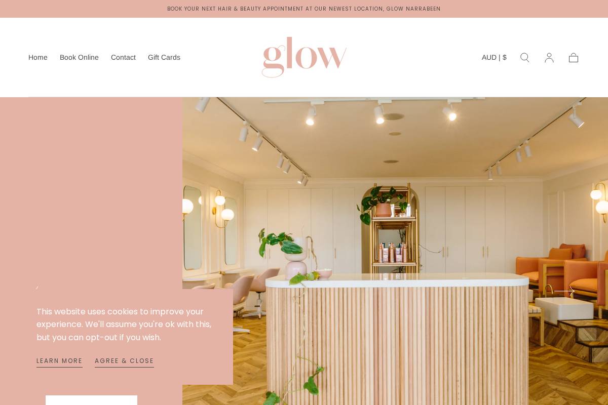 glowbeautyspace.com.au homepage screenshot
