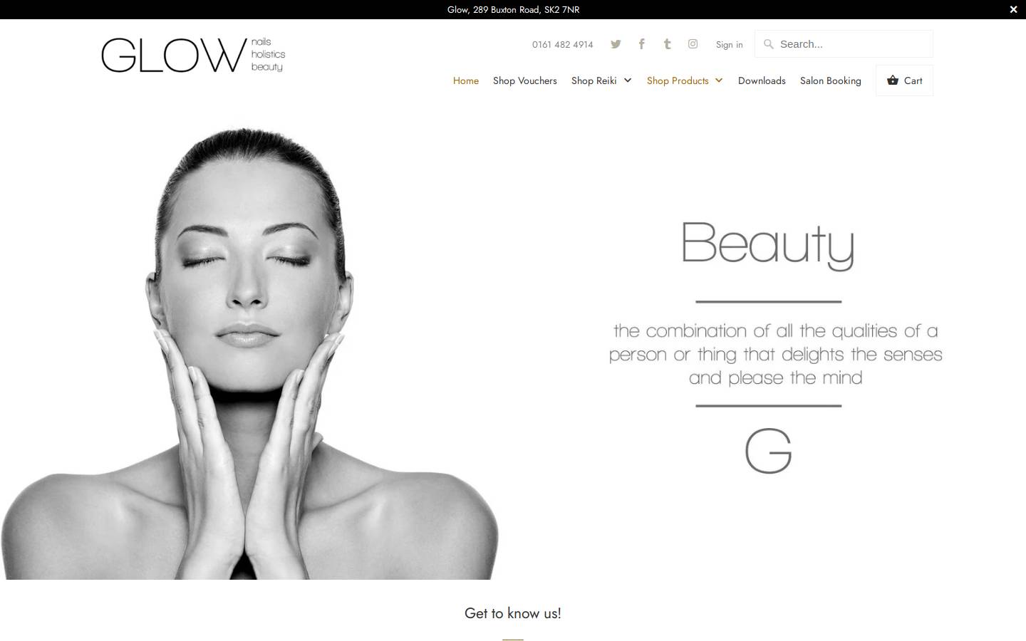 glowbeautywellbeing.com homepage screenshot