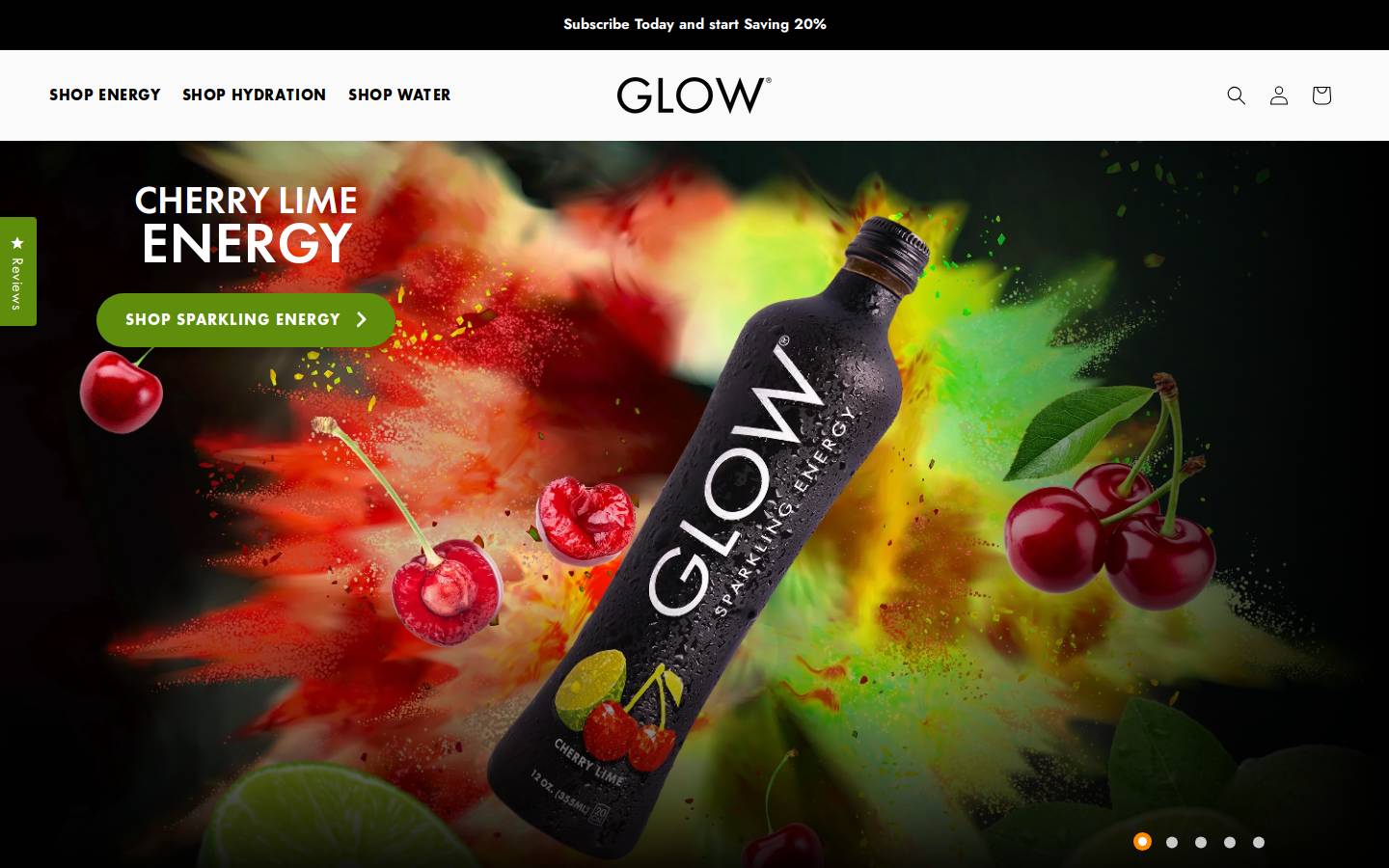 glowbeverages.com homepage screenshot