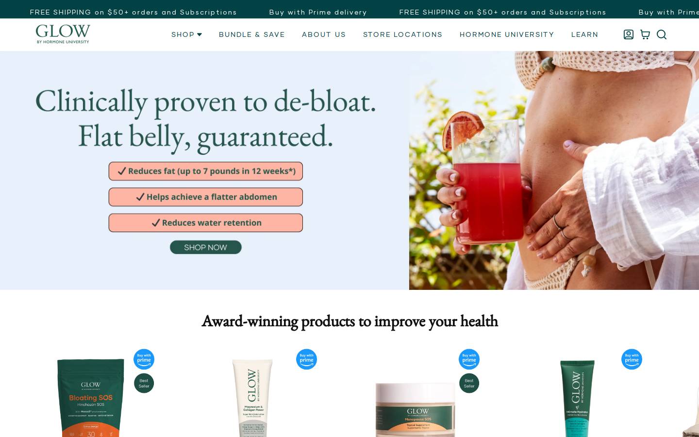 glowbyhormoneuniversity.com homepage screenshot