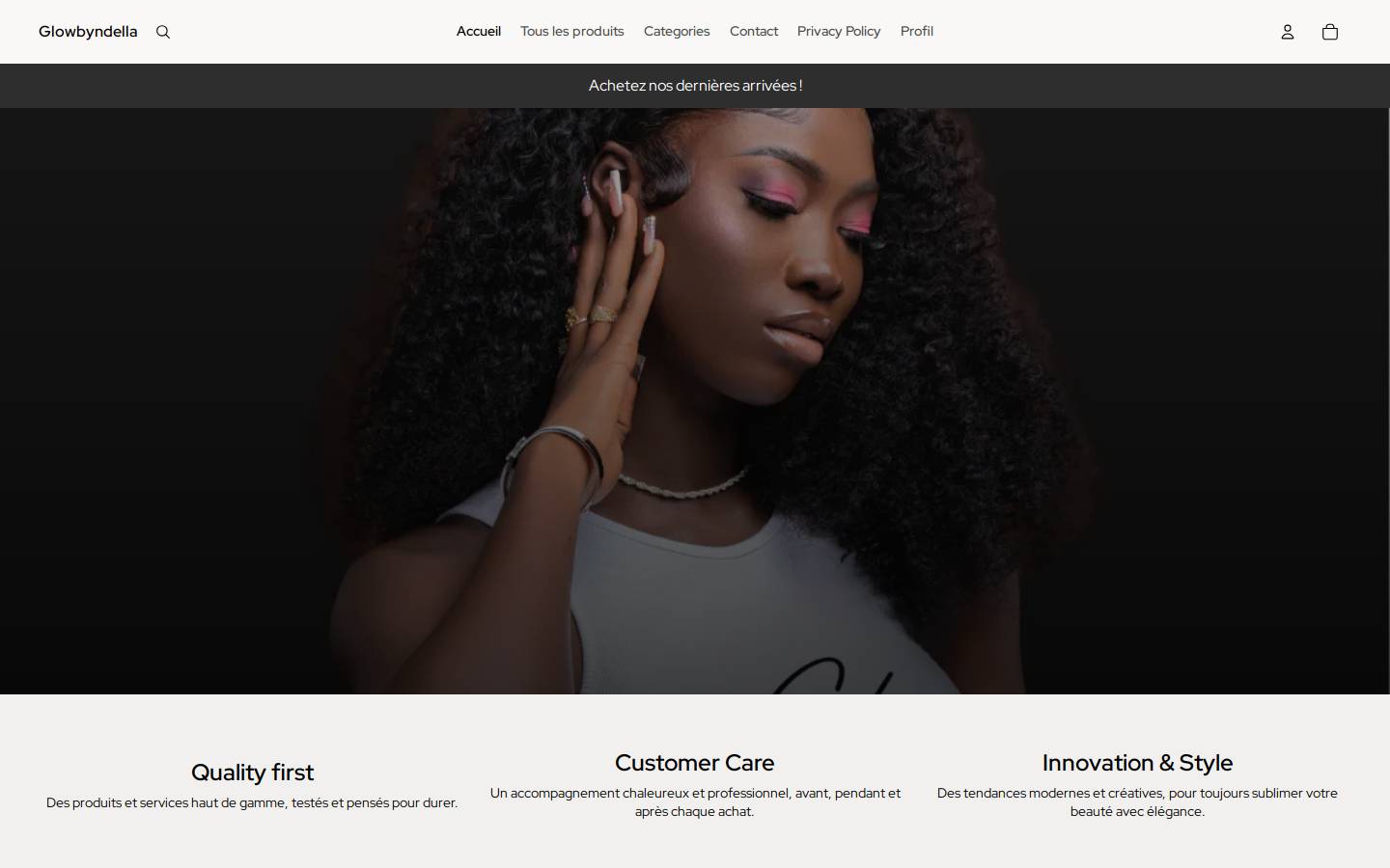glowbyndella.com homepage screenshot