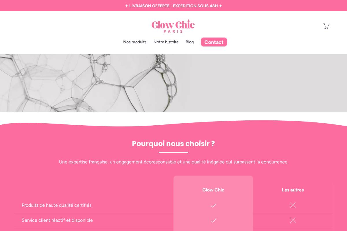 Glowchicparis homepage screenshot