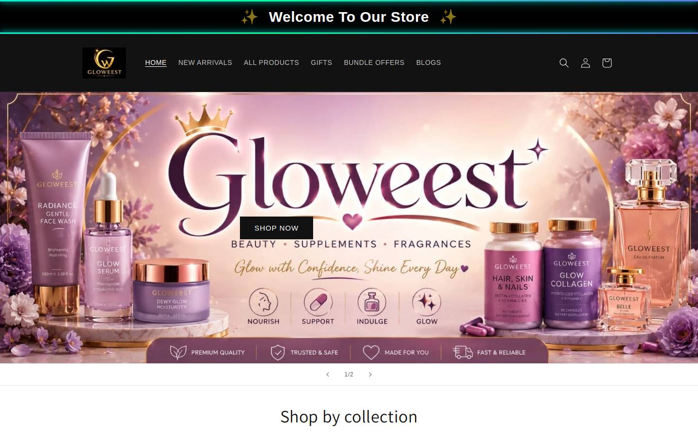 gloweest.com homepage screenshot