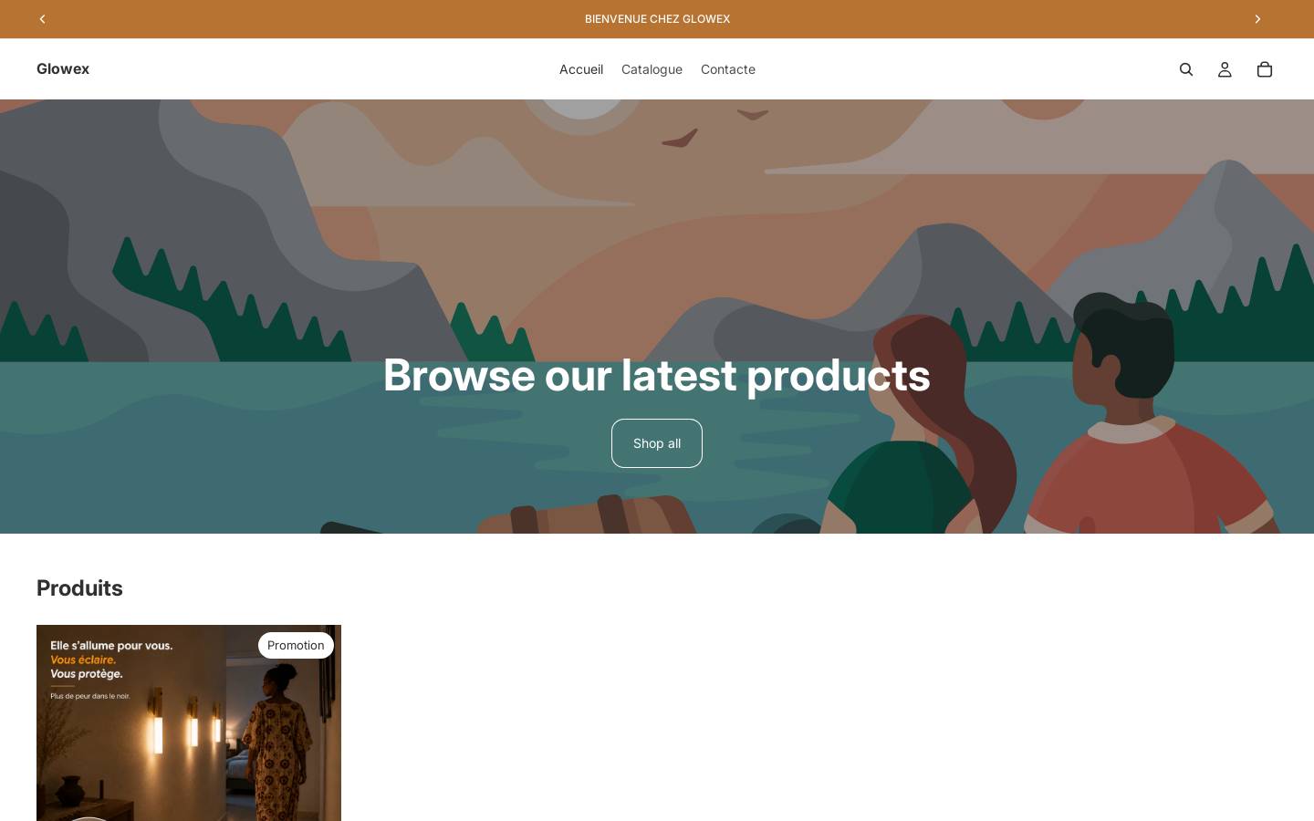 glowex.store homepage screenshot